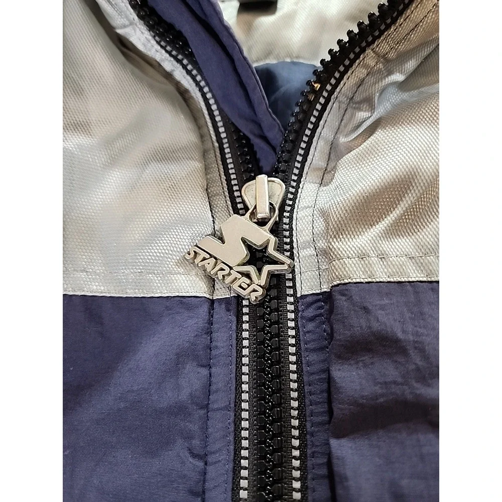 VTG Starter Pro Line Dallas Cowboys Jacket Puffy Mens LG Reflective Full Zip NFL